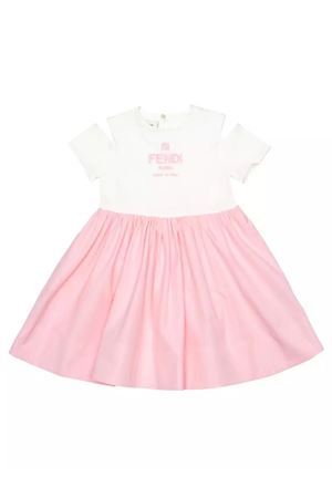 white cotton dress FENDI KIDS | JFB651AEXZF0QE5